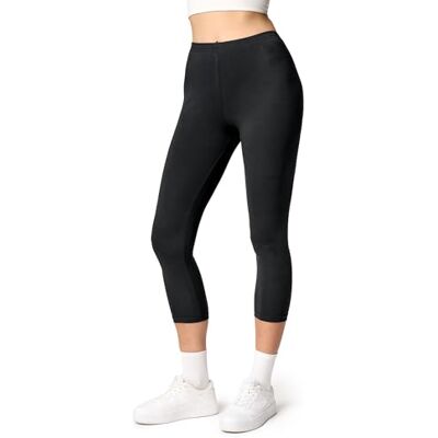 Ladeheid 3/4 dameslegging van katoen LA40-132, zwart. L Ladeheid 3/4 dameslegging van katoen LA40-132, zwart. L