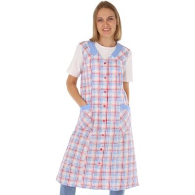 Schuerzenfabrik Damesblouse met knoopsluiting, gemengde stof, geruit, mouwloos, keukenschort, Ontwerp 12, 48 48 Schuerzenfabrik Damesblouse met knoopsluiting, gemengde stof, geruit, mouwloos, keukenschort, Ontwerp 12, 48 48