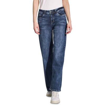 Street One A378939 Damesjeans met wijde pijpen, Donkerblauw gewassen, Taille 34 /lengte 32 Taille 34 /lengte 32 Street One A378939 Damesjeans met wijde pijpen, Donkerblauw gewassen, Taille 34 /lengte 32 Taille 34 /lengte 32