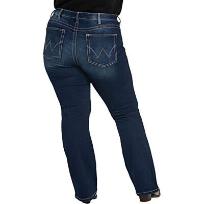 Wrangler Q-Baby Mid Rise Boot Cut Ultimate Riding Damesjeans, Delavé zwart 24W / 32L Wrangler Q-Baby Mid Rise Boot Cut Ultimate Riding Damesjeans, Delavé zwart 24W / 32L