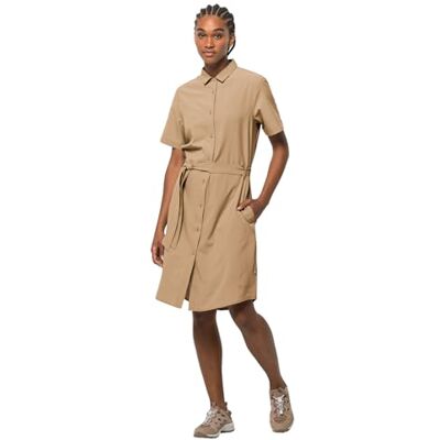 Jack Wolfskin Casual vakantie midi-jurk, zand storm, XL dames Jack Wolfskin Casual vakantie midi-jurk, zand storm, XL dames