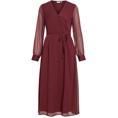 VILA Vifalia V-hals L/S midi-jurk Noos/Dc Vifalia Noos/Dc midi-jurk met V-hals L/S dames (1 stuk) 46 VILA Vifalia V-hals L/S midi-jurk Noos/Dc Vifalia Noos/Dc midi-jurk met V-hals L/S dames (1 stuk) 46