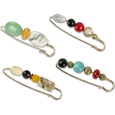 GIUSOBG 4 stuks broches voor dames, veiligheidsspelden met kralen, gepersonaliseerde spelden, veiligheidsspelden met decoratieve kraag, parelbroches met pailletten voor kleding, overhemden, hoeden GIUSOBG 4 stuks broches voor dames, veiligheidsspelden met kralen, gepersonaliseerde spelden, veiligheidsspelden met decoratieve kraag, parelbroches met pailletten voor kleding, overhemden, hoeden