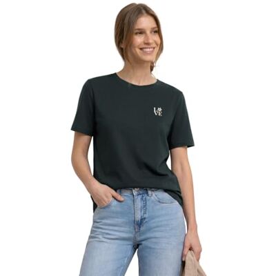 Street One 3230243 T-shirt met bedrukte details voor dames (1 stuk), Donkergroen 40 Street One 3230243 T-shirt met bedrukte details voor dames (1 stuk), Donkergroen 40