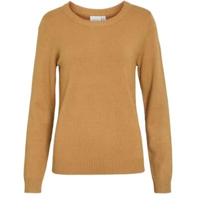 VILA Viril Noos Gebreide basic damestrui, ronde hals, L/S, Bistre, L L VILA Viril Noos Gebreide basic damestrui, ronde hals, L/S, Bistre, L L