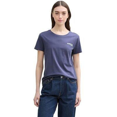 TOM TAILOR Denim 1046576 T-shirt voor dames, 13180 oceaanblauw, XS XS TOM TAILOR Denim 1046576 T-shirt voor dames, 13180 oceaanblauw, XS XS