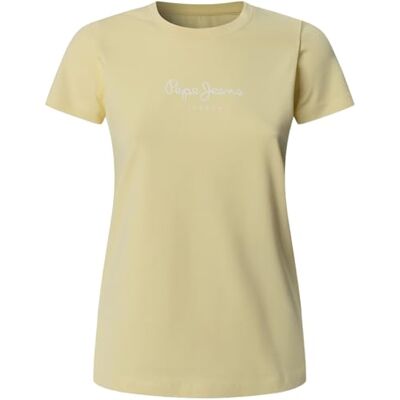 Pepe Jeans New Virginia T-shirt voor dames, Geel (vanillebeige) M Pepe Jeans New Virginia T-shirt voor dames, Geel (vanillebeige) M