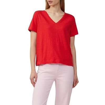 s.Oliver T-shirt van slubgaren met V-hals, Rood, 46 46 s.Oliver T-shirt van slubgaren met V-hals, Rood, 46 46