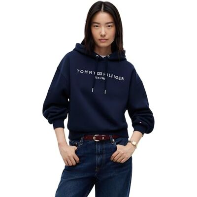 Tommy Hilfiger Corp Logo Mdrn Hoodie Ww0ww47832 Damestrui met capuchon (1 stuk), Donker Navy Blauw, M M Tommy Hilfiger Corp Logo Mdrn Hoodie Ww0ww47832 Damestrui met capuchon (1 stuk), Donker Navy Blauw, M M