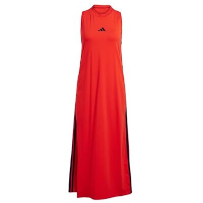 Adidas Essentials 3-strepen lange racerback jurk dames Adidas Essentials 3-strepen lange racerback jurk dames