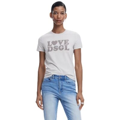 Desigual Ts_love Dsgl T-shirt voor dames, zwart., M M Desigual Ts_love Dsgl T-shirt voor dames, zwart., M M