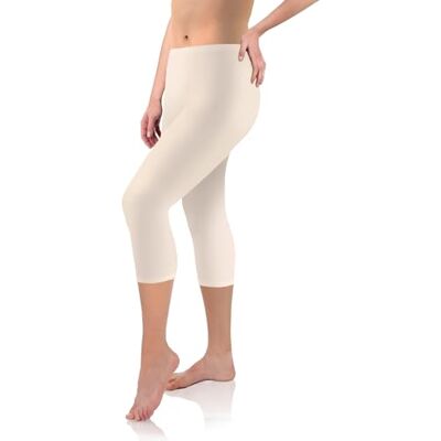 sesto senso 3/4 viscose leggings voor dames, fitnessbroek, sportbroek, kleurrijke yoga, Beige M sesto senso 3/4 viscose leggings voor dames, fitnessbroek, sportbroek, kleurrijke yoga, Beige M