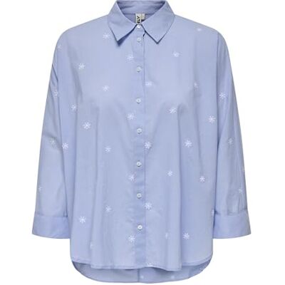 Only Onlnew Lina Grace Ls Emb Shirt Noos Wvn Damesshirt met lange mouwen en knoopsluiting (1 stuk), Brunnera Blue., L L Only Onlnew Lina Grace Ls Emb Shirt Noos Wvn Damesshirt met lange mouwen en knoopsluiting (1 stuk), Brunnera Blue., L L