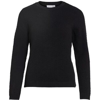 VILA Vidalo damestrui O-hals L/S gebreide trui top/Su-Noos, zwart. S VILA Vidalo damestrui O-hals L/S gebreide trui top/Su-Noos, zwart. S
