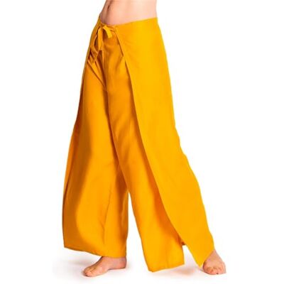 PANASIAM Sunshine Effen damesbroek Brede broek Elegante zomerbroek Van lichte en zachte viscose, goud, M M PANASIAM Sunshine Effen damesbroek Brede broek Elegante zomerbroek Van lichte en zachte viscose, goud, M M