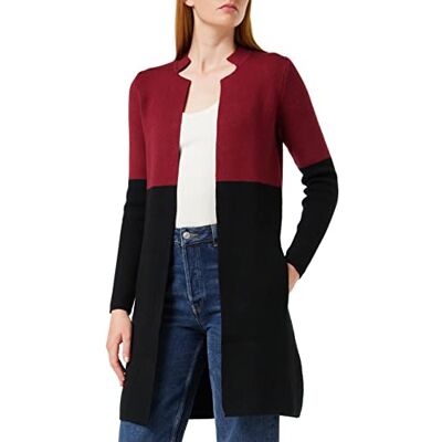 Morgan 162-mblock.m Cardigan Sweater voor dames, Bordeaux/zwart, M M Morgan 162-mblock.m Cardigan Sweater voor dames, Bordeaux/zwart, M M