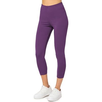 Merry Style Leggings Katoen Vrouwen Comfortabele Zachte Stretch 3/4 Leggings Vrouwen Korte Dagelijks of Thuis Ontspannen Dameskleding MS10-199, Paars. L Merry Style Leggings Katoen Vrouwen Comfortabele Zachte Stretch 3/4 Leggings Vrouwen Korte Dagelijks of Thuis Ontspannen Dameskleding MS10-199, Paars. L