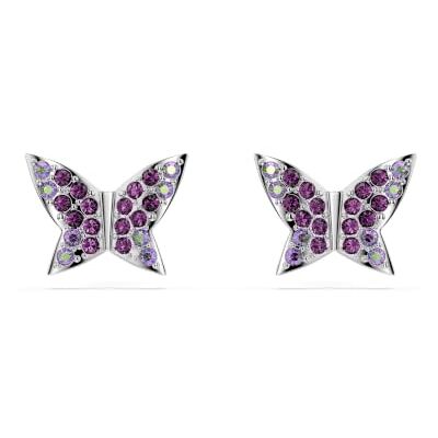 Swarovski Amazon Exclusief Idyllia Collection, ronde snit, vlinder, paars, gerhodineerd Swarovski Amazon Exclusief Idyllia Collection, ronde snit, vlinder, paars, gerhodineerd