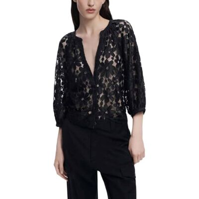 Desigual Blus_Musas T-shirt voor dames, zwart, S S Desigual Blus_Musas T-shirt voor dames, zwart, S S
