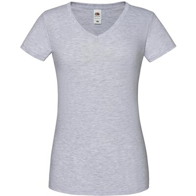 Fruit of the Loom Dames T-shirt met V-hals 150, 100% katoen, nauwsluitend, licht en ademend, V-hals met afneembaar label, zachte stof L Fruit of the Loom Dames T-shirt met V-hals 150, 100% katoen, nauwsluitend, licht en ademend, V-hals met afneembaar label, zachte stof L