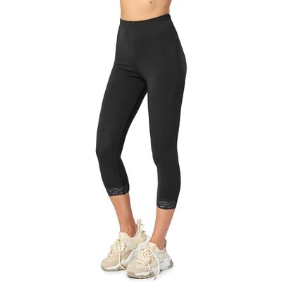 Merry Style Dames 3/4 legging met kant MS10-224, zwart., 4XL 4XL Merry Style Dames 3/4 legging met kant MS10-224, zwart., 4XL 4XL