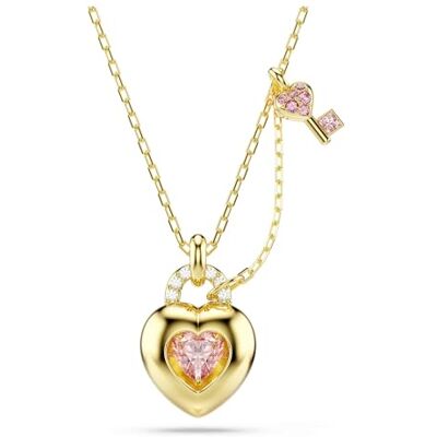 Swarovski Idyllia Collection, Mixed Cuts, Cœur With Key, Rose, Finition or 18k Swarovski Idyllia Collection, Mixed Cuts, Cœur With Key, Rose, Finition or 18k