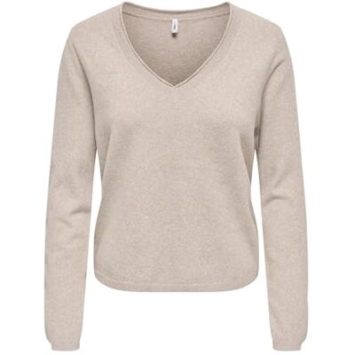 Only Onlloyal Life Ls V-hals Pullover Knt Nca Onlloyal Life Ls Knt Nca V-hals Trui Dames (1 stuk), beige, M M Only Onlloyal Life Ls V-hals Pullover Knt Nca Onlloyal Life Ls Knt Nca V-hals Trui Dames (1 stuk), beige, M M
