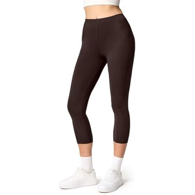 Ladeheid Dames 3/4 legging katoen LA40-132, Bruin, M M Ladeheid Dames 3/4 legging katoen LA40-132, Bruin, M M