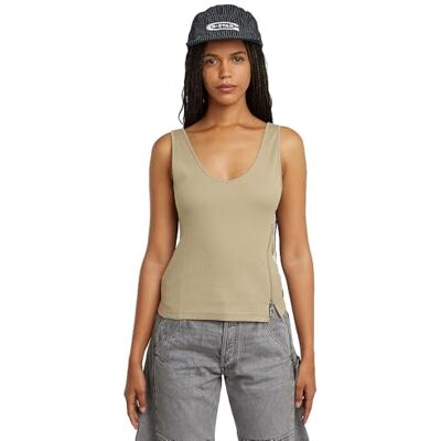 G-STAR RAW G-STAR Asymmetrische Zip Slim Tank Top Wmn T-shirt voor dames, Bruin (Light Toggee D26226-d275-c626), XS XS G-STAR RAW G-STAR Asymmetrische Zip Slim Tank Top Wmn T-shirt voor dames, Bruin (Light Toggee D26226-d275-c626), XS XS