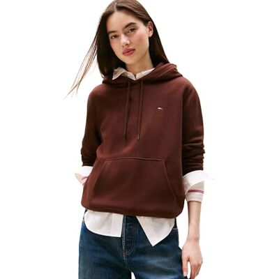 Tommy Jeans TJW REG S FLAG DW0DW19958 Damestrui met capuchon, bruin, XS, bruin (Rich Brown), XS XS Tommy Jeans TJW REG S FLAG DW0DW19958 Damestrui met capuchon, bruin, XS, bruin (Rich Brown), XS XS