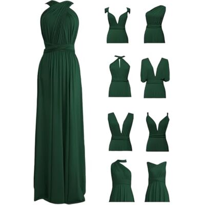 Gkaopi Lange zomerjurk voor dames, multifunctionele transformeren, ceremoniejurk, V-hals, elegant, avondjurk, mouwloos, elegant, bruidsmeisje, bruiloftsjurken, Groen, XL XL Gkaopi Lange zomerjurk voor dames, multifunctionele transformeren, ceremoniejurk, V-hals, elegant, avondjurk, mouwloos, elegant, bruidsmeisje, bruiloftsjurken, Groen, XL XL