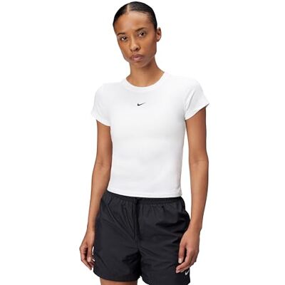 Nike Chll KNT Md CRP FV5508-100 T-shirt de sport pour femme, blanc/noir, taille XS Nike Chll KNT Md CRP FV5508-100 T-shirt de sport pour femme, blanc/noir, taille XS