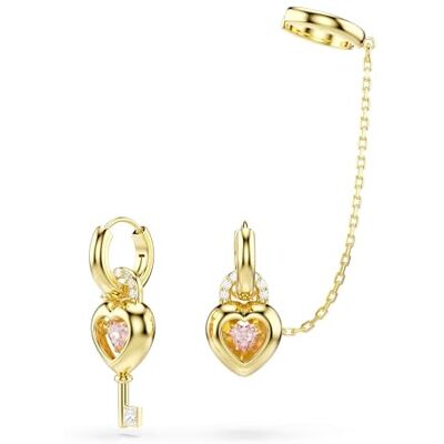 Swarovski Idyllia Collection, Mixed Cuts, Cœur With Key, Rose, Finition or 18k Swarovski Idyllia Collection, Mixed Cuts, Cœur With Key, Rose, Finition or 18k