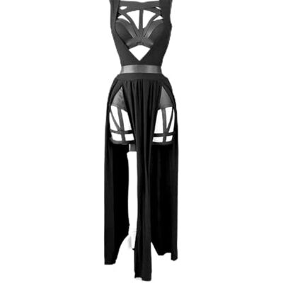 AYAZER Set van 3 damesjurken met borstbeschermers sexy lingerie gothic feestkostuums rode snit set voor dames nieuwe stijl zwart 2-5XL 2-5XL AYAZER Set van 3 damesjurken met borstbeschermers sexy lingerie gothic feestkostuums rode snit set voor dames nieuwe stijl zwart 2-5XL 2-5XL