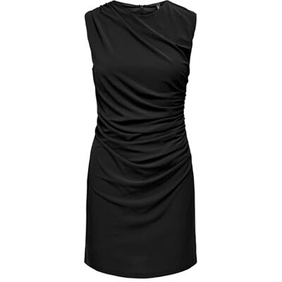 Only Onlamber Life S/L Ruching Dress Jrs Noos Onlamber Life Jurk Ruching Jrs Noos S/L Dames (1 stuk), zwart., L L Only Onlamber Life S/L Ruching Dress Jrs Noos Onlamber Life Jurk Ruching Jrs Noos S/L Dames (1 stuk), zwart., L L