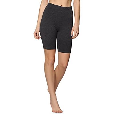 Bellivalini Verkorte leggings van katoen voor dames BLV50-157, Donker melange XL Bellivalini Verkorte leggings van katoen voor dames BLV50-157, Donker melange XL
