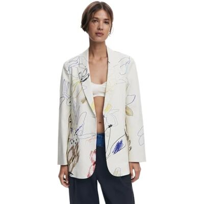 Desigual Blazer_arty dameshorloge, Wit., S S Desigual Blazer_arty dameshorloge, Wit., S S