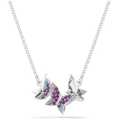 Swarovski Amazon Exclusief Idyllia Collection, ronde snit, vlinder, paars, gerhodineerd Swarovski Amazon Exclusief Idyllia Collection, ronde snit, vlinder, paars, gerhodineerd