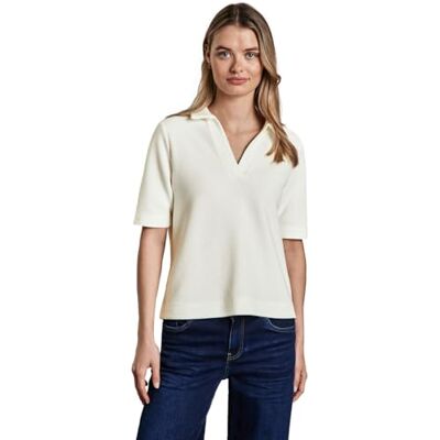 Street One A322955 Gestructureerd poloshirt voor dames, gebroken wit, 42 42 Street One A322955 Gestructureerd poloshirt voor dames, gebroken wit, 42 42