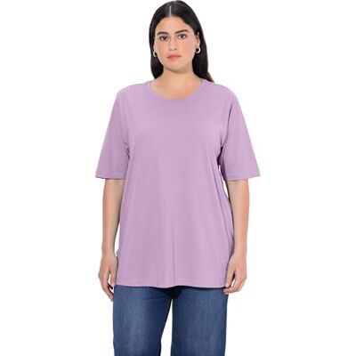 Ulla Popken T-shirt, ronde hals, relaxed, halflange mouwen voor dames, Lavendel 48-50 Ulla Popken T-shirt, ronde hals, relaxed, halflange mouwen voor dames, Lavendel 48-50