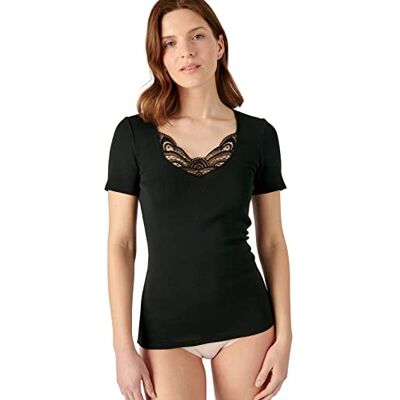 Damart Guipure Afwerking T-shirt Dames T-shirt Damart Guipure Afwerking T-shirt Dames T-shirt