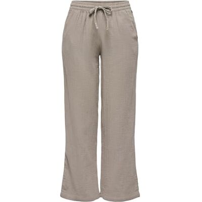 JDY theis Life Wide Pant Wvn Noos Damesbroek met wijde pijpen, hoge taille en zijzakken (1 stuk), Taupe S / 32L JDY theis Life Wide Pant Wvn Noos Damesbroek met wijde pijpen, hoge taille en zijzakken (1 stuk), Taupe S / 32L