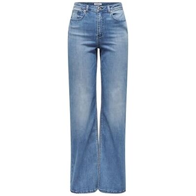 Only Onljuicy-wauw Hw Wide Dnm Gua113 Noos Damesjeans met wijde pijpen (1 stuk), Medium blauwe denim S / 34L Only Onljuicy-wauw Hw Wide Dnm Gua113 Noos Damesjeans met wijde pijpen (1 stuk), Medium blauwe denim S / 34L