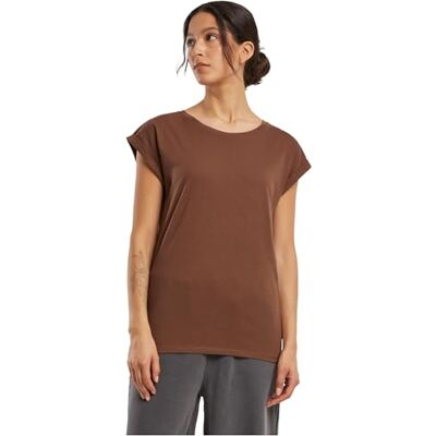 Build Your Brand By021-ladies Extended Shoulder Tee T-shirt met blote schouders voor dames (1 stuk), Chocolade bruin, XL XL Build Your Brand By021-ladies Extended Shoulder Tee T-shirt met blote schouders voor dames (1 stuk), Chocolade bruin, XL XL