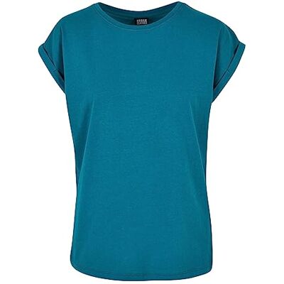 Urban Classics Dames T-shirt met blote schouders, watergroen, M M Urban Classics Dames T-shirt met blote schouders, watergroen, M M