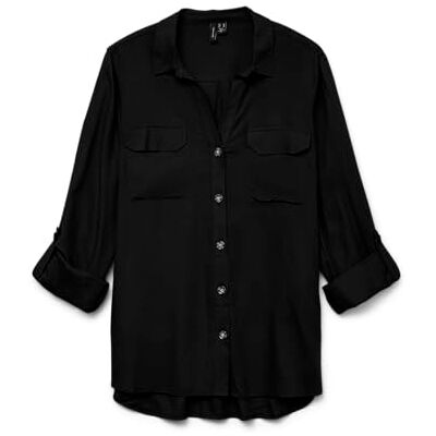 Vero Moda Vmbumpy L/S Shirt New Noos Damesblouse, Zwart, L L Vero Moda Vmbumpy L/S Shirt New Noos Damesblouse, Zwart, L L