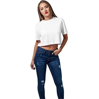 Urban Classics Dames T-Shirt Oversize Cropped Top Ladies Short Tee, kort gesneden bovendeel in oversized look verkrijgbaar in vele kleuren, maten XS 5XL, Wit, XS XS Urban Classics Dames T-Shirt Oversize Cropped Top Ladies Short Tee, kort gesneden bovendeel in oversized look verkrijgbaar in vele kleuren, maten XS 5XL, Wit, XS XS