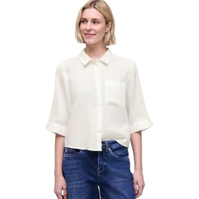 Street One 3412141 linnen damesblouse met borstzak (1 stuk), gebroken wit 40 Street One 3412141 linnen damesblouse met borstzak (1 stuk), gebroken wit 40