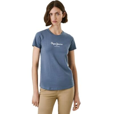 Pepe Jeans New Virginia T-shirt voor dames, Blauw (Bleu Perce) XXS Pepe Jeans New Virginia T-shirt voor dames, Blauw (Bleu Perce) XXS