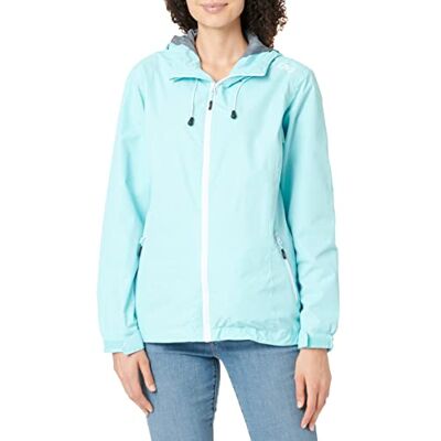 CMP Woman Jacket Fix Hood Rain damesjas, aqua, 44 CMP Woman Jacket Fix Hood Rain damesjas, aqua, 44